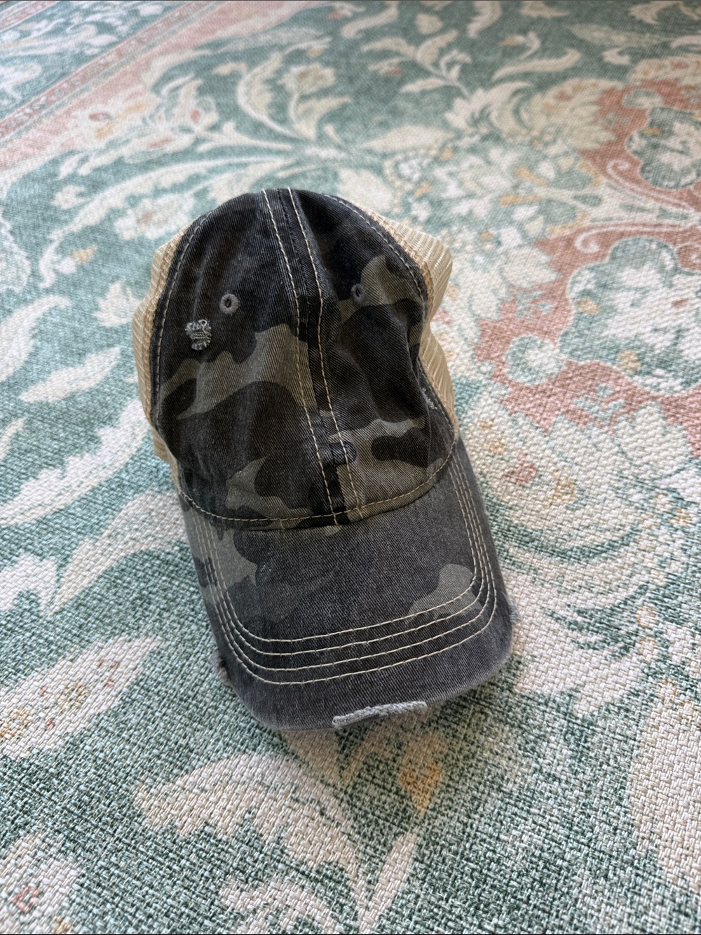 C.C Camouflage Trucker Cap with Khaki Mesh Back
